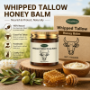 Natural Tallow Honey Balm, Whipped Grass-Fed Beef Tallow & Raw Honey Moisturizer for Dry Skin, 4oz