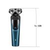 USB Rechargeable 3-In-1 Men's Professional Multi-function Cheek Beard Trimmer Men Nose Hair Cutting Barber Shaver Machine Blue (Logistics only For USP