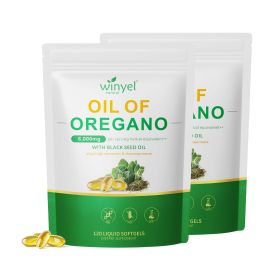 WINYEL Basil Oil Soft Capsules Containing Black Seed Oil 6000 Mg - Basil Oil Capsules Are For Immune And Digestive Support - Gluten-free Soft Cap (QTY: 2 PCS)