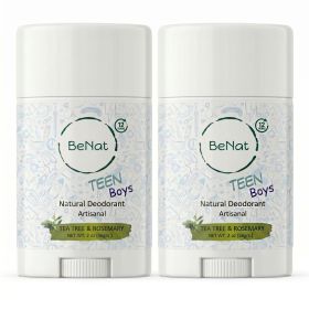All-Natural Deodorants for Kids & Teens. 24-Hour Odor Protection, Hypoallergenic Stick Aluminum-Free Deodorant (OPTIONS: 2-Pack Teen Boys)